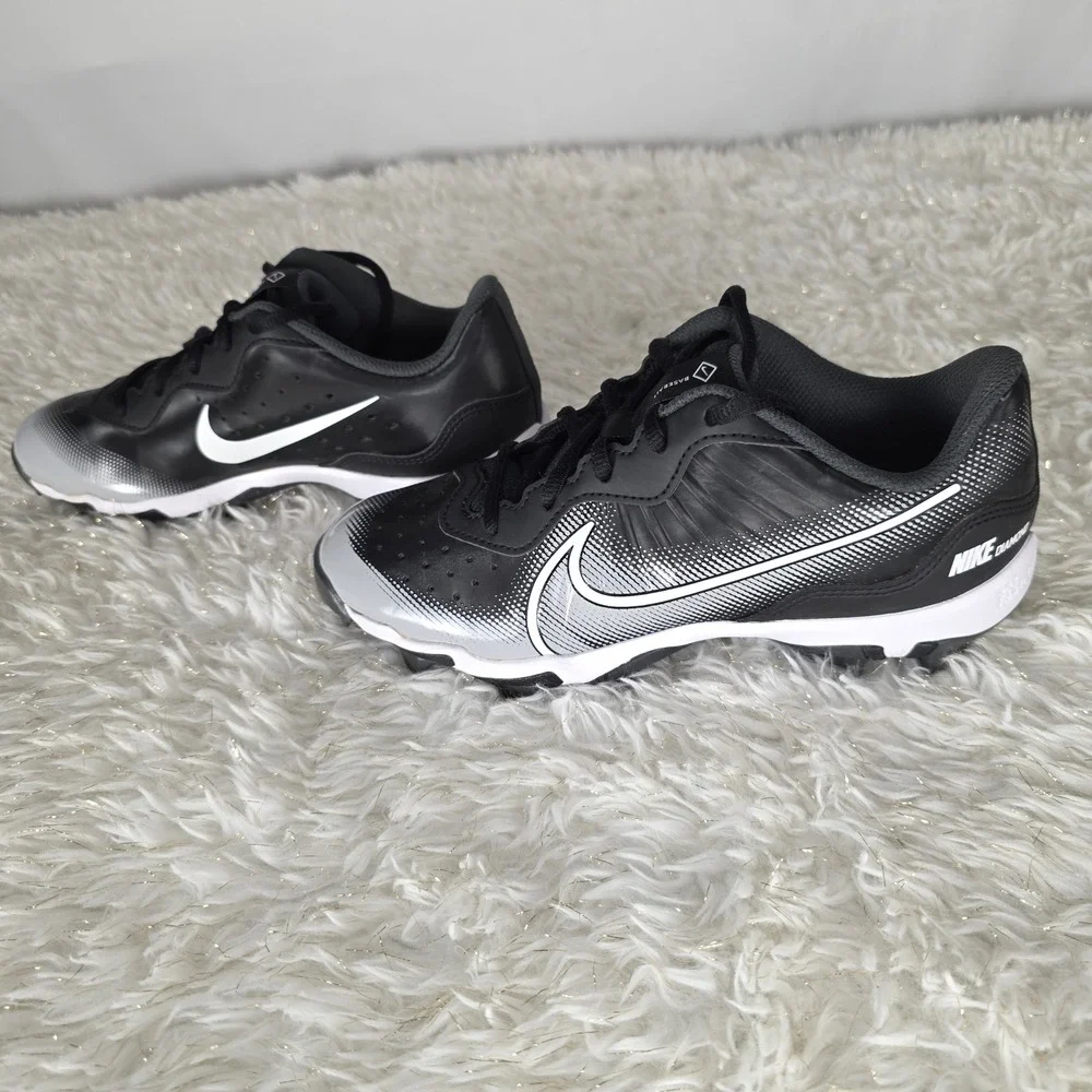 Nike Diamond Alpha Huarache NXT Baseball Cleats Black White‎ Youth 5.5Y